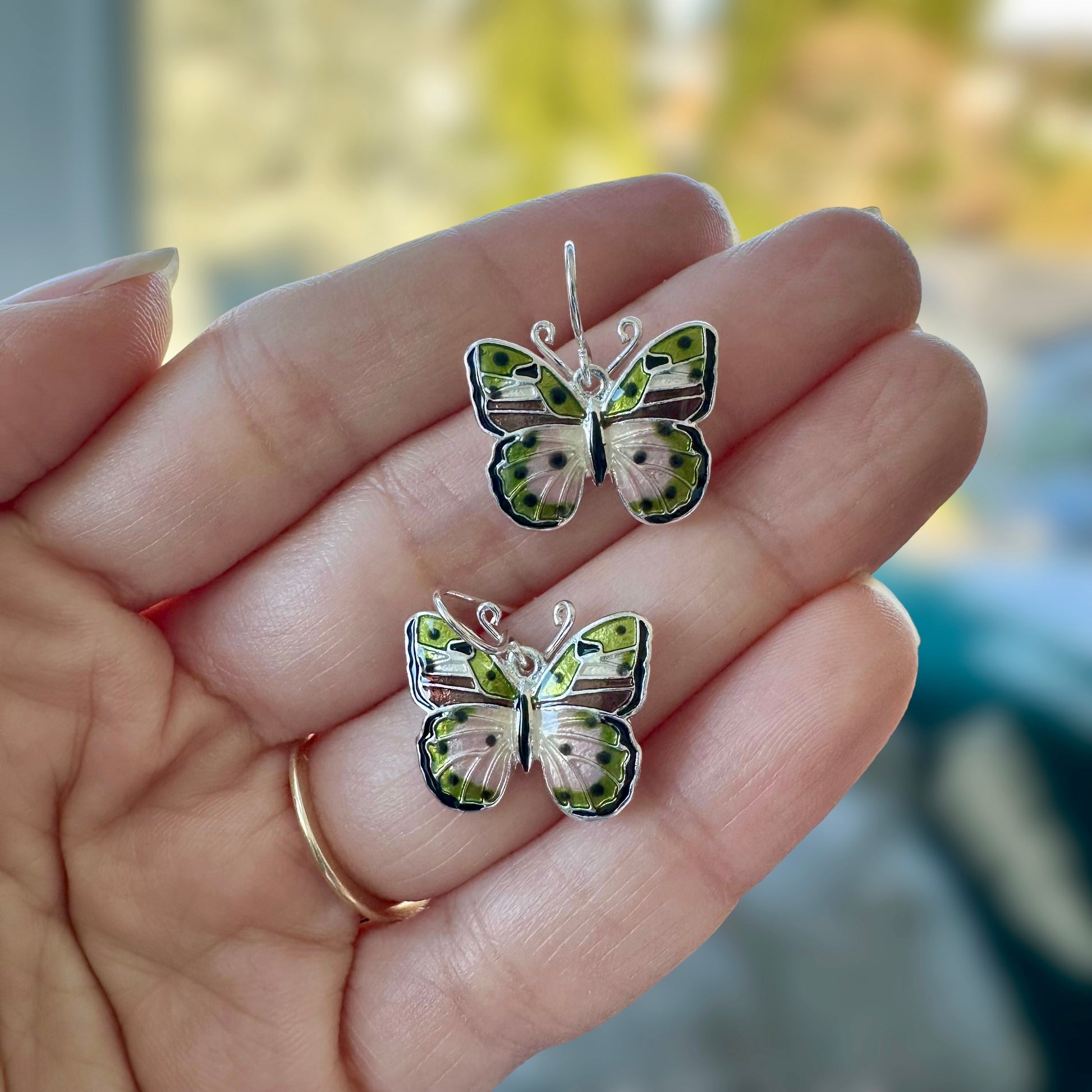 African Pink Forester Earrings