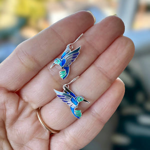 Violet Bellied Hummingbird Earrings
