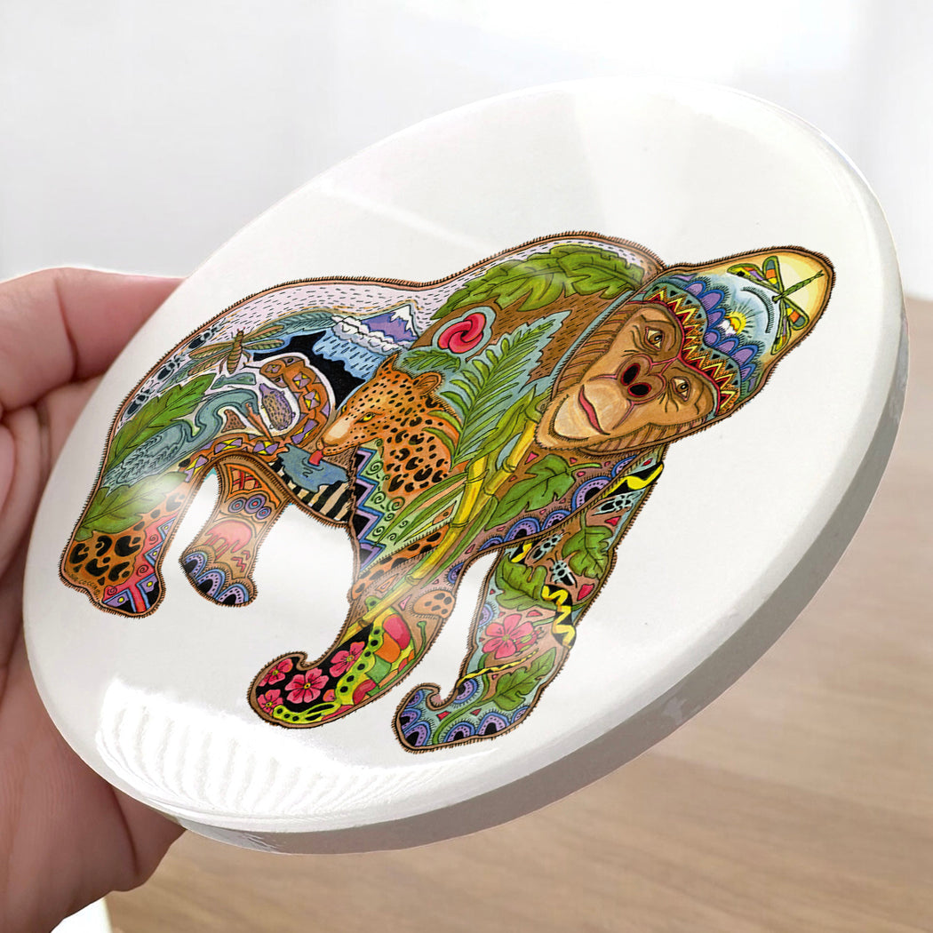 Gorilla Glazed Ceramic Coaster