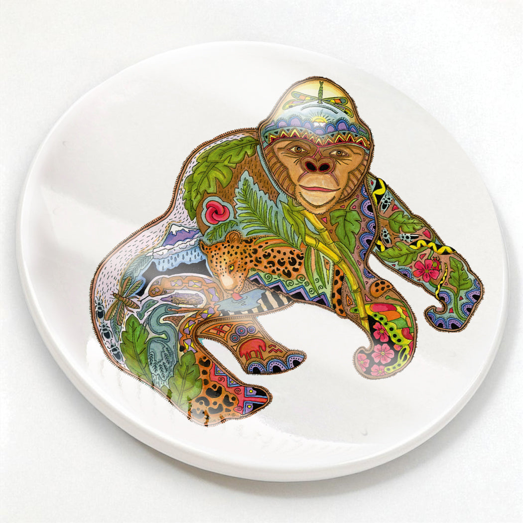 Gorilla Glazed Ceramic Coaster