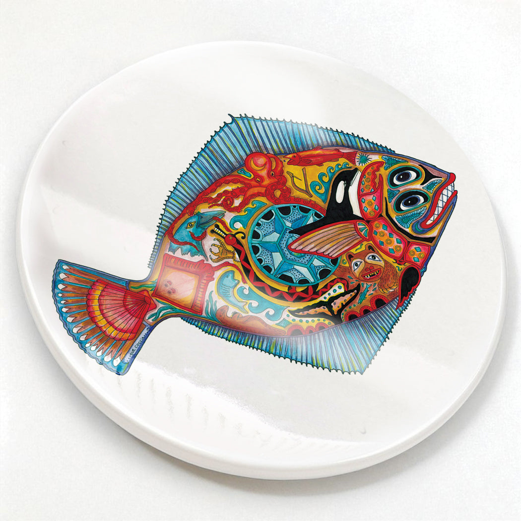 Halibut Glazed Ceramic Coaster