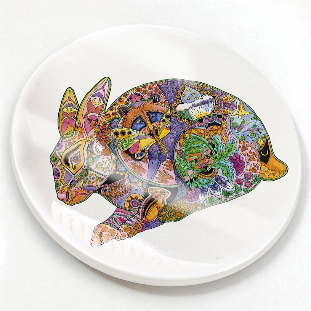 Hare Glazed Ceramic Coaster