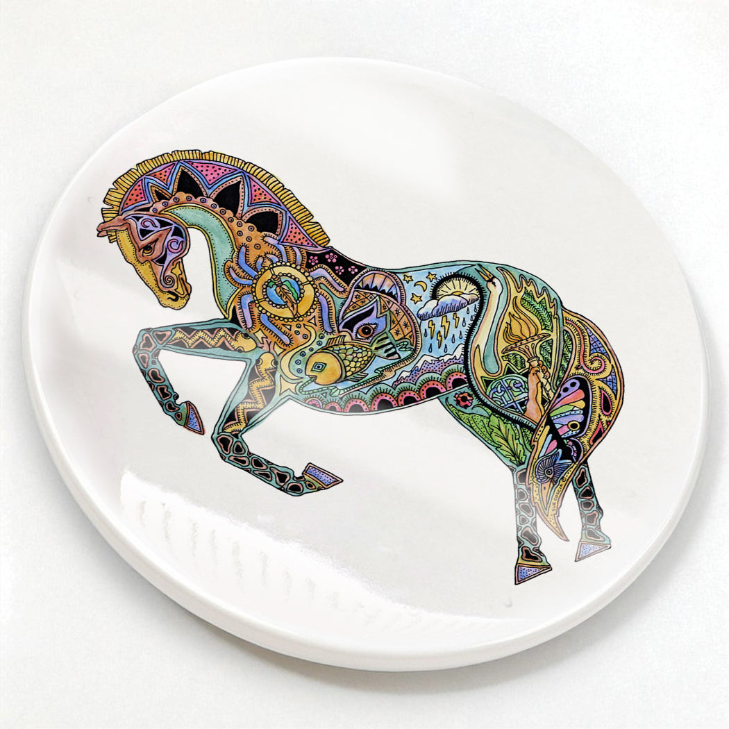 Horse Glazed Ceramic Coaster