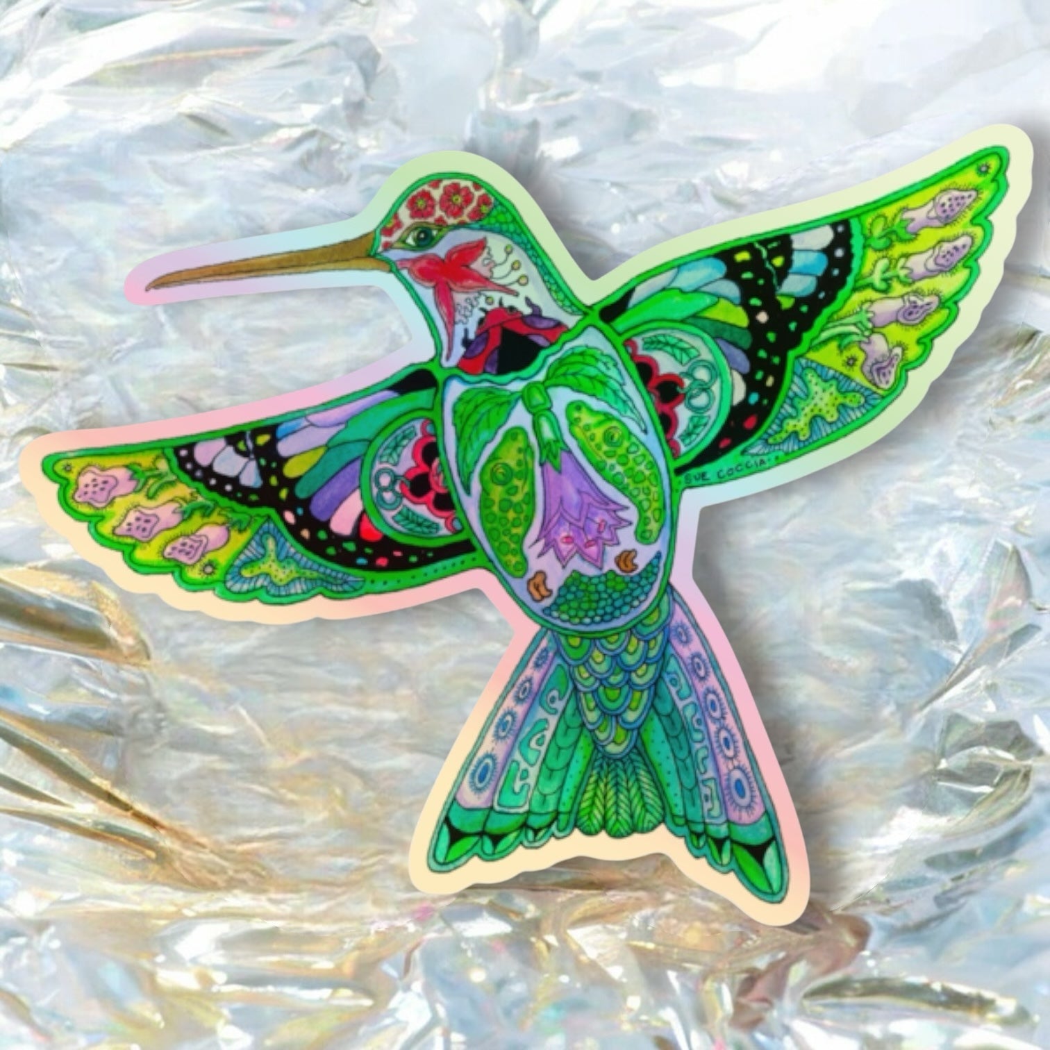 Hummingbird Holographic Sticker