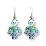 Blue Octopus Montage Earrings
