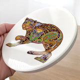 Jaguar Glazed Ceramic Coaster
