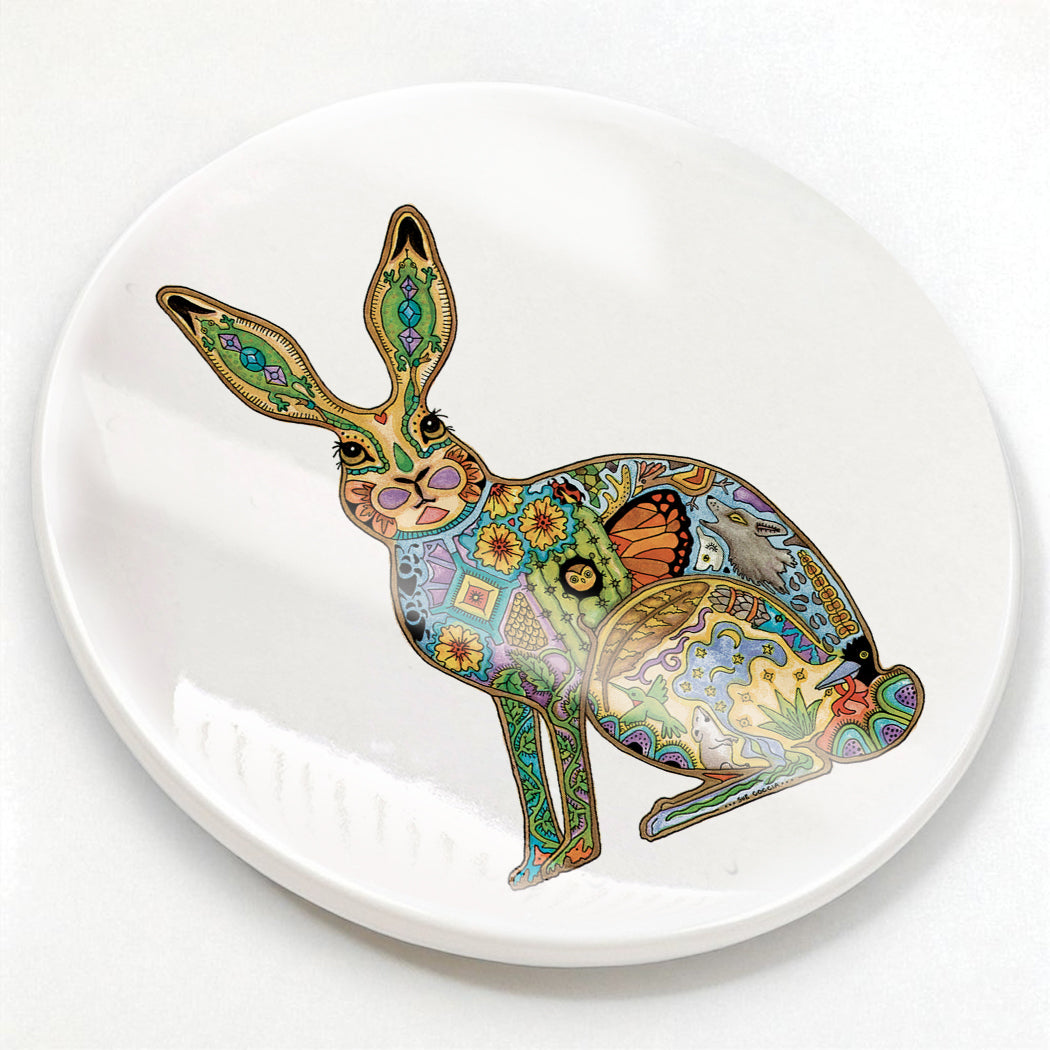 Jackrabbit Glazed Ceramic Coaster