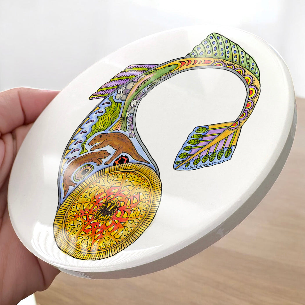 Lamprey Glazed Ceramic Coaster