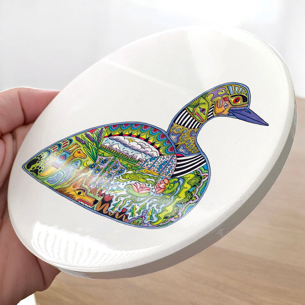 Loon Glazed Ceramic Coaster