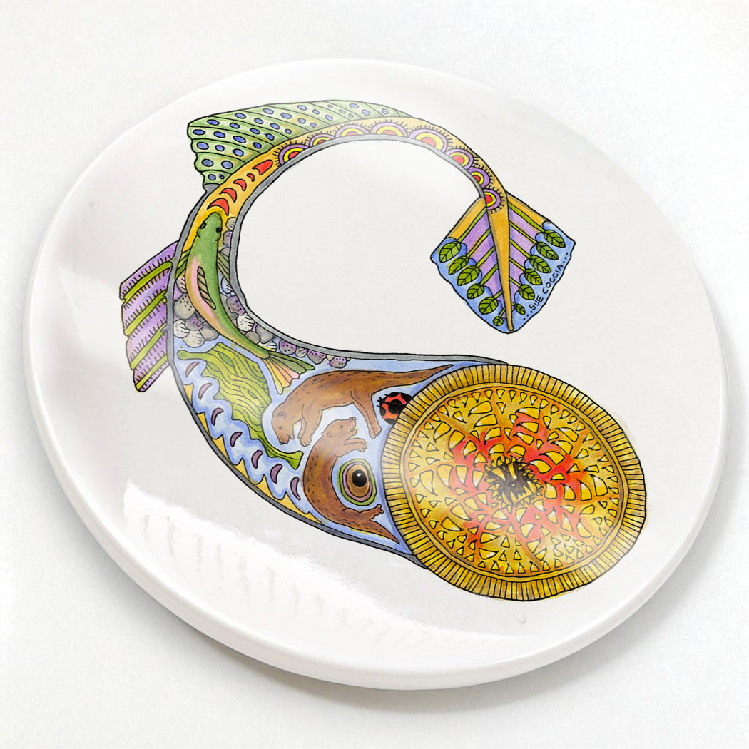 Lamprey Glazed Ceramic Coaster
