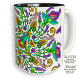 Hummingbird Lavender Mandala 15 oz Mug