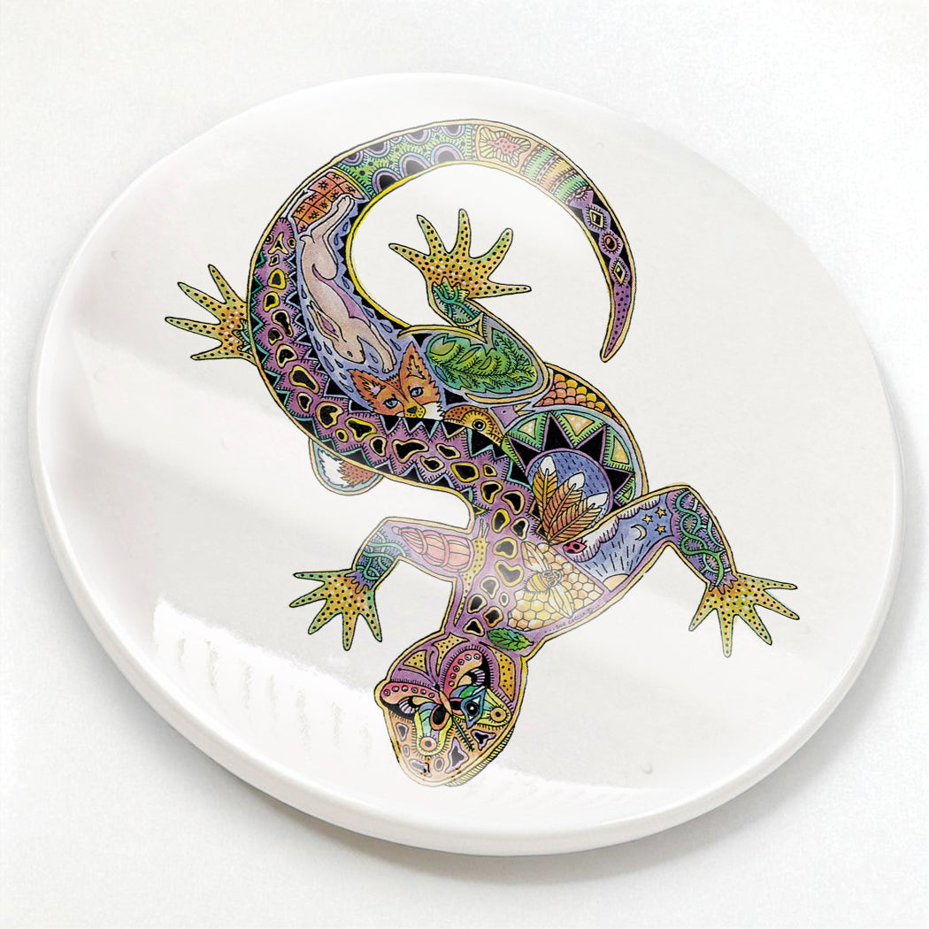 Lizard Glazed Ceramic Coaster