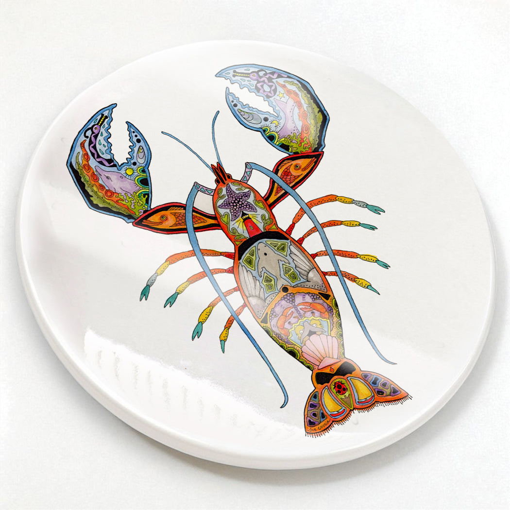 Lobster Glazed Ceramic Coaster