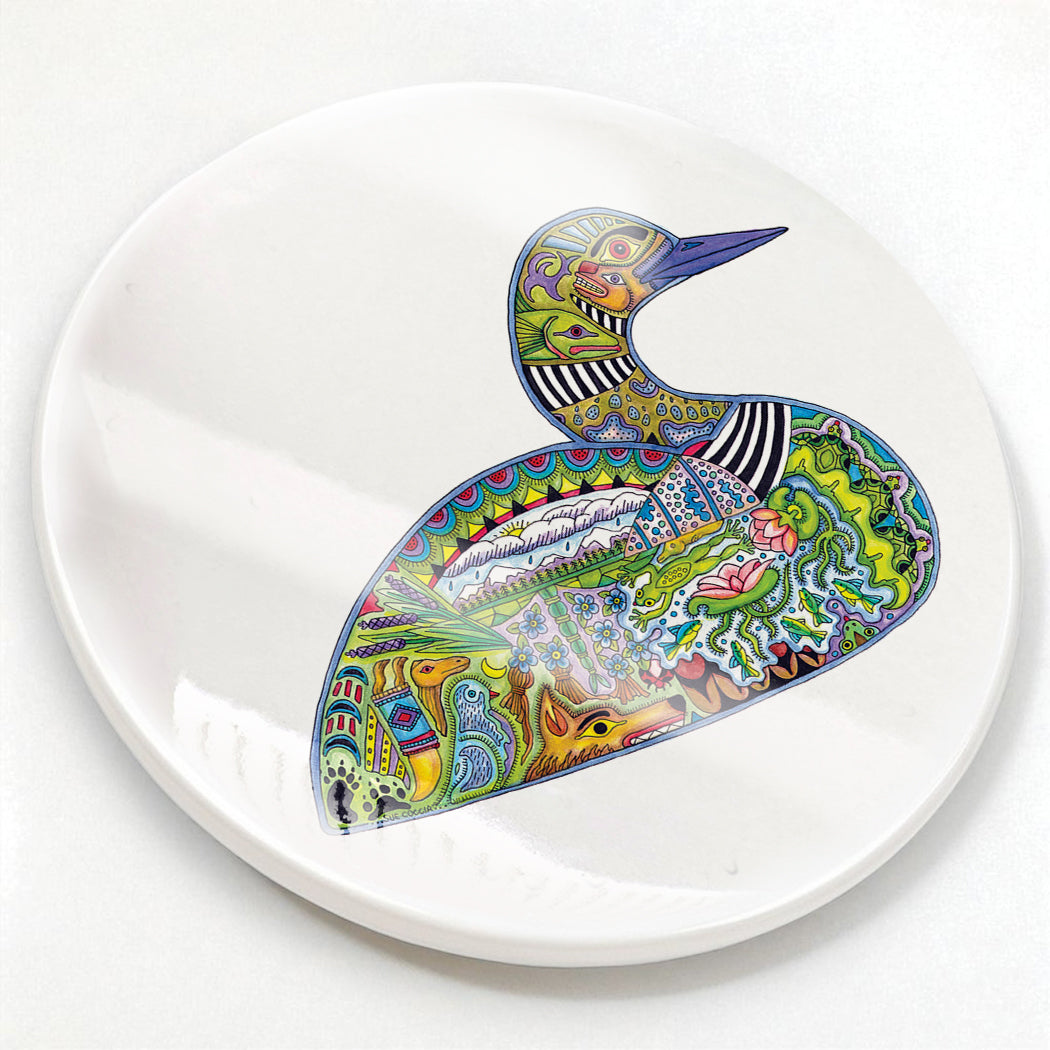 Loon Glazed Ceramic Coaster