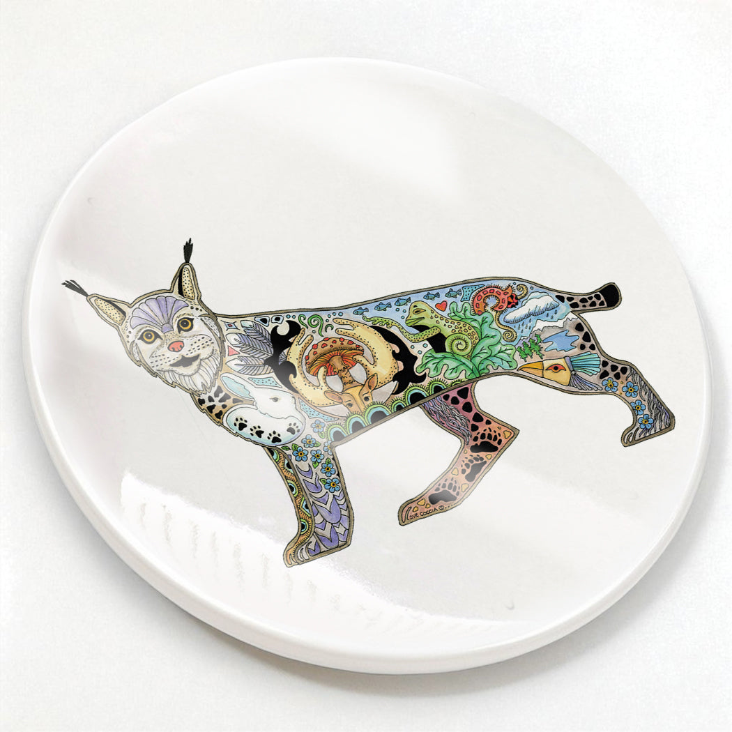 Lynx Glazed Ceramic Coaster