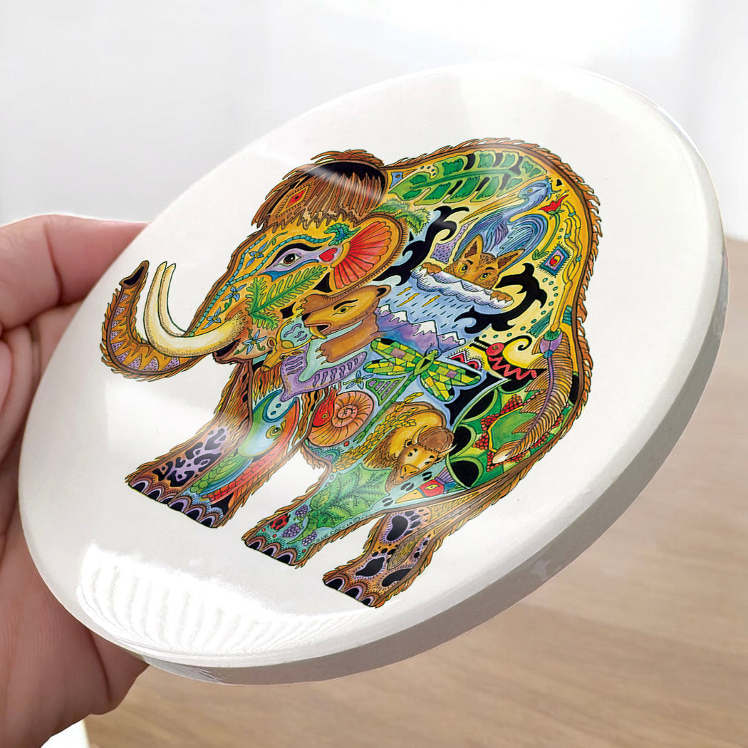 Mammoth Glazed Ceramic Coaster