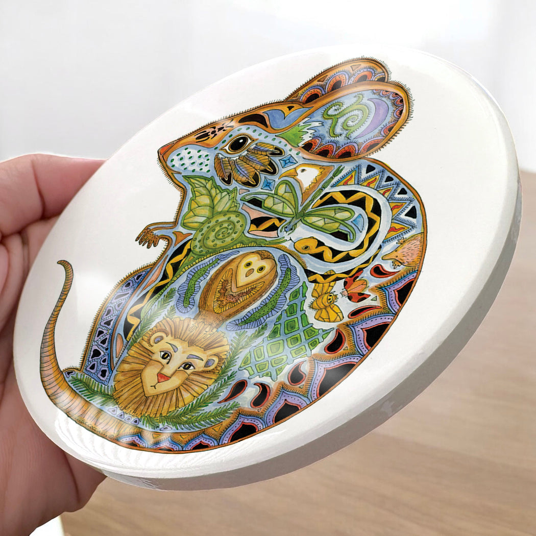 Mouse Glazed Ceramic Coaster
