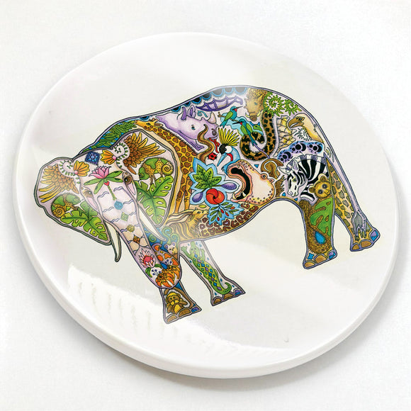 Mabula Elephant Glazed Ceramic Coaster