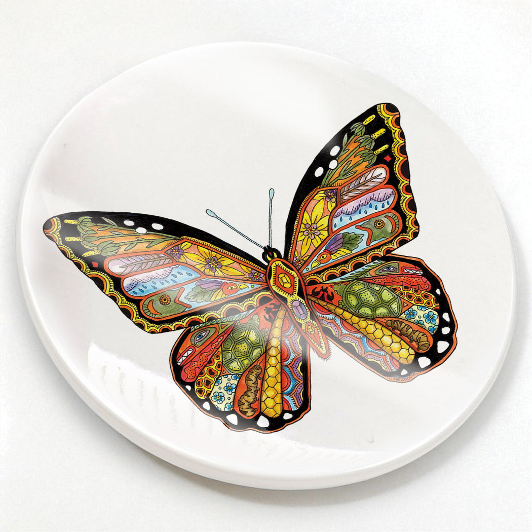 Monarch  Glazed Ceramic Coaster