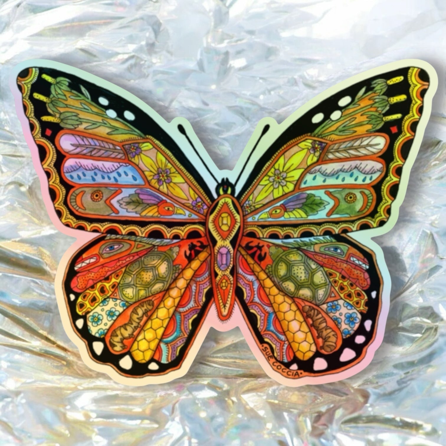 Monarch Holographic Sticker