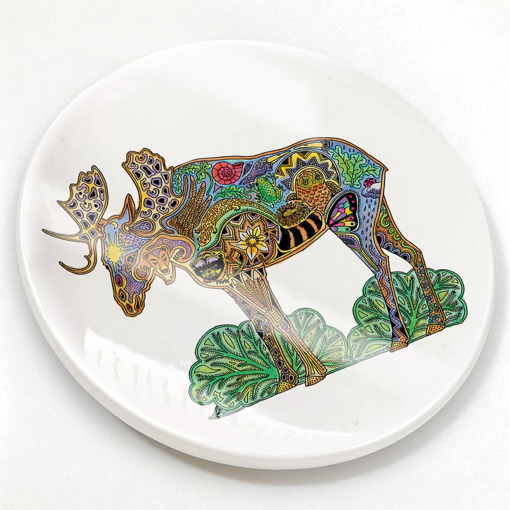 Moose Glazed Ceramic Coaster