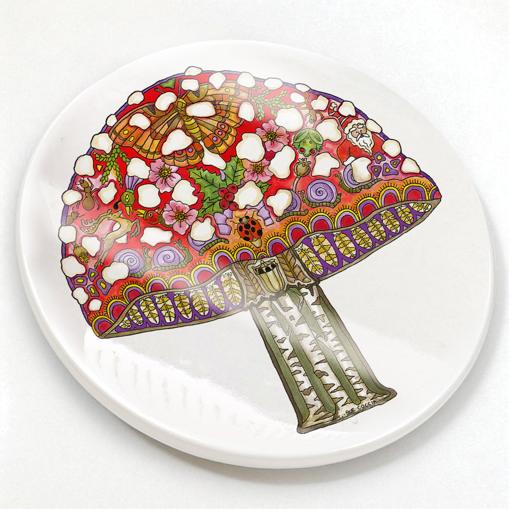 Mushroom Glazed Ceramic Coaster