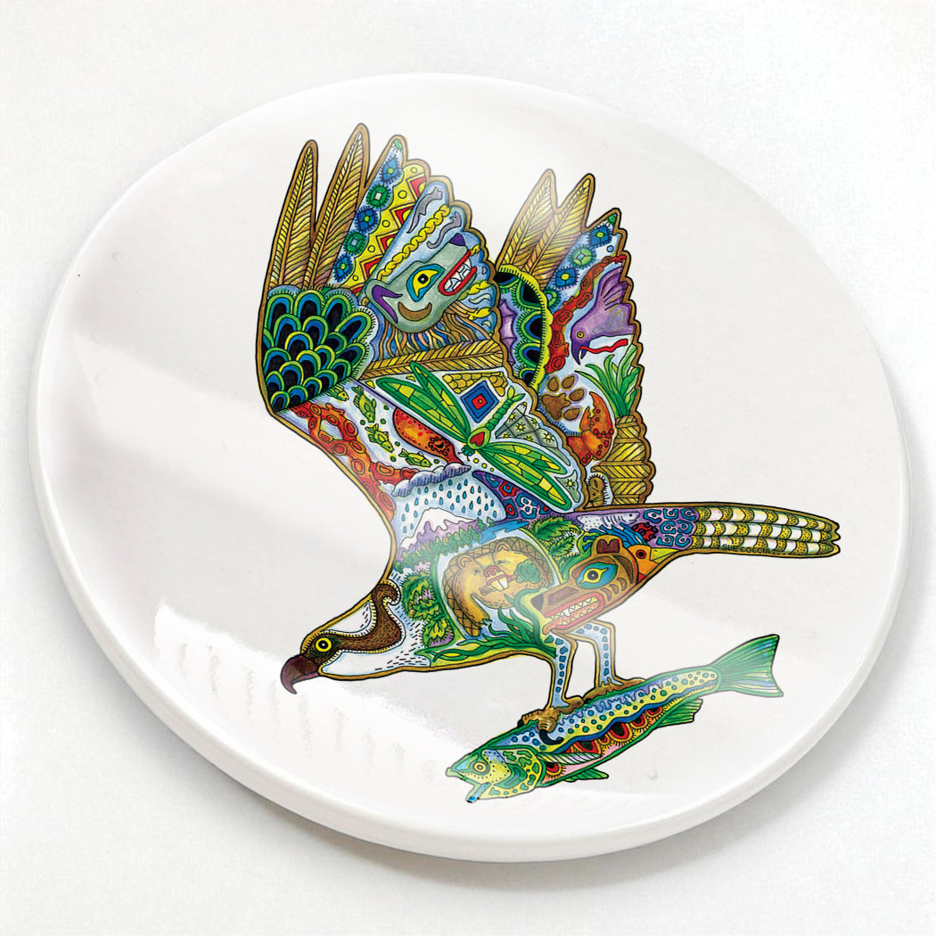Osprey Glazed Ceramic Coaster