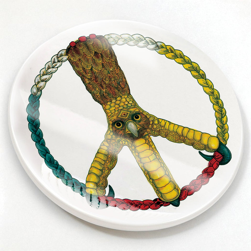 Peace Eagle Glazed Ceramic Coaster