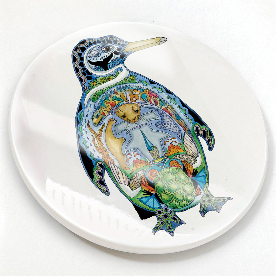 Penguin Glazed Ceramic Coaster