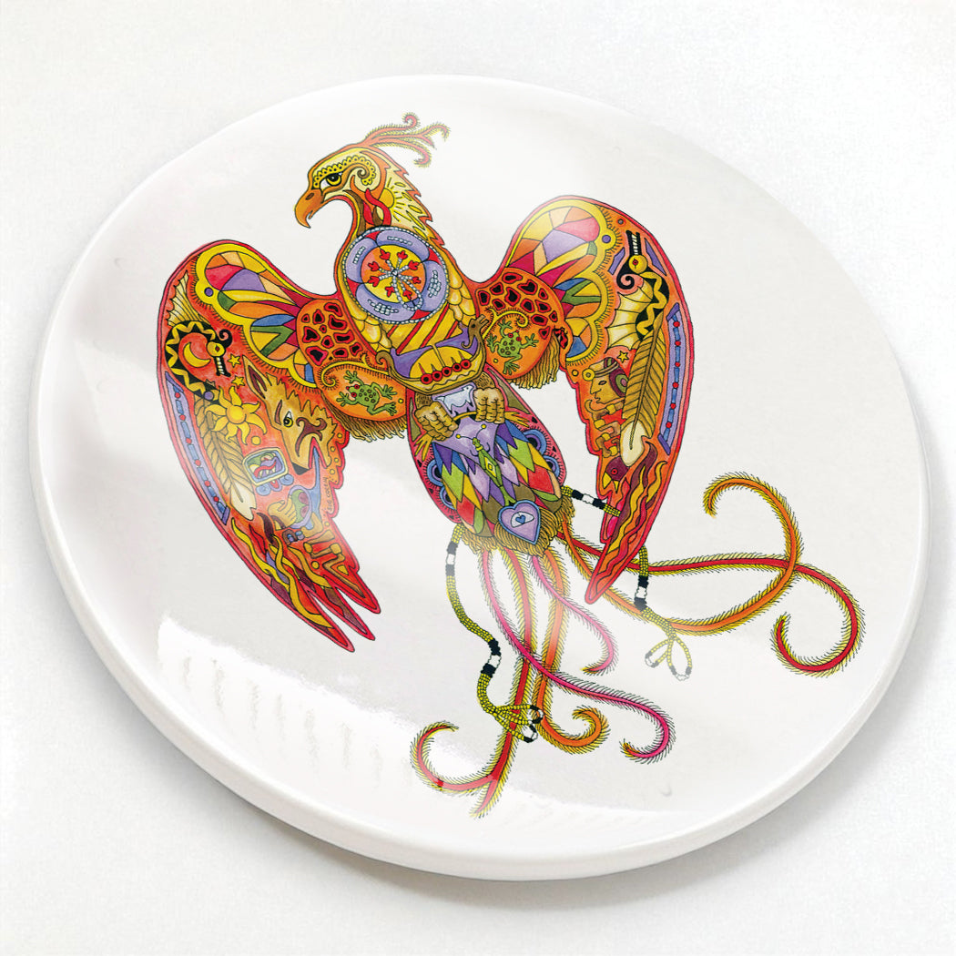 Phoenix Glazed Ceramic Coaster
