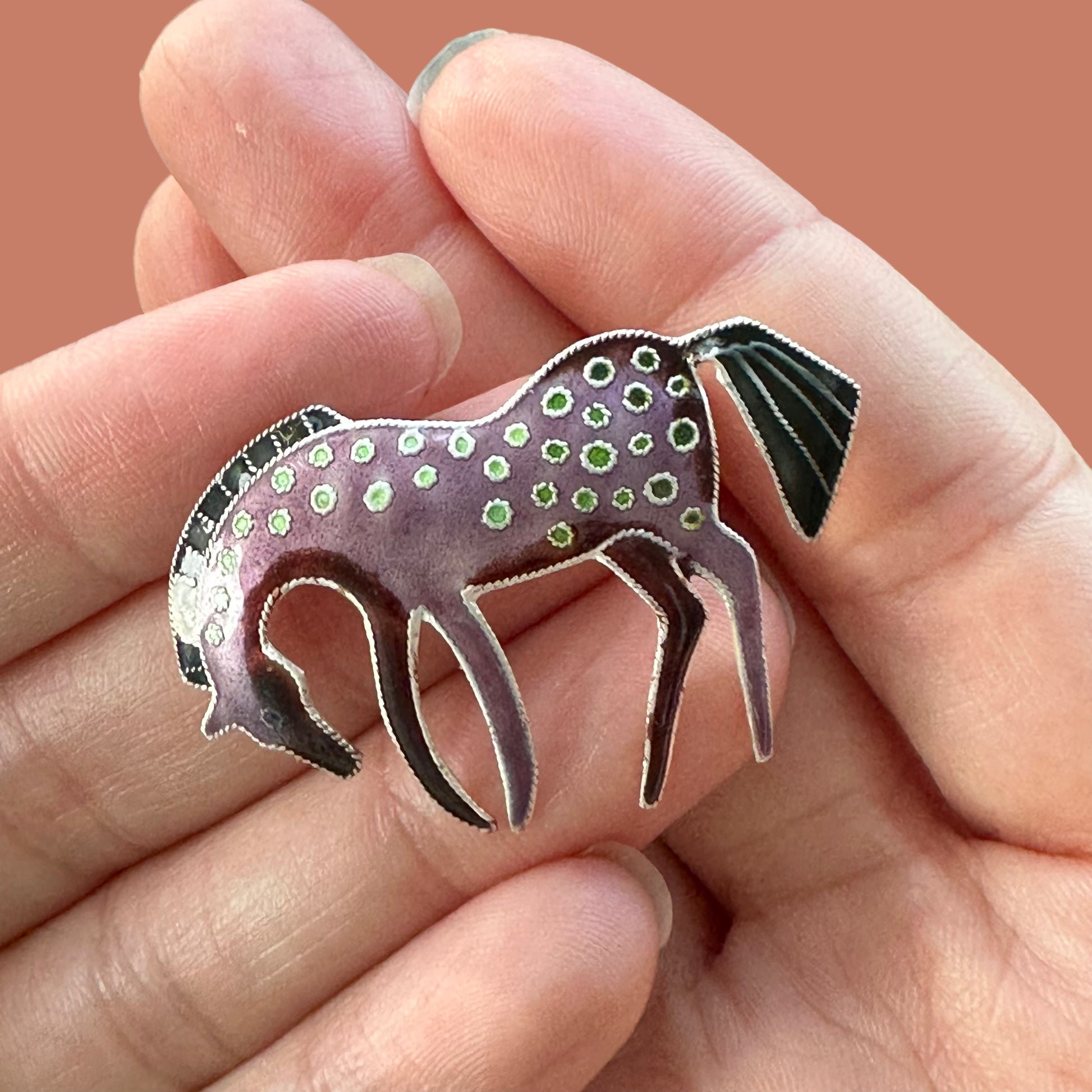 Purple Prancer Horse Earrings - Pin