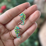 Swirly Seahorse Earrings - Pendant