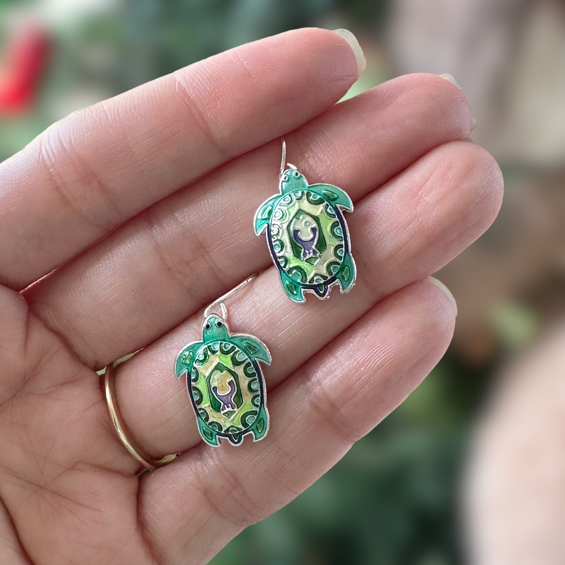 Turtle Montage Earrings - Pin