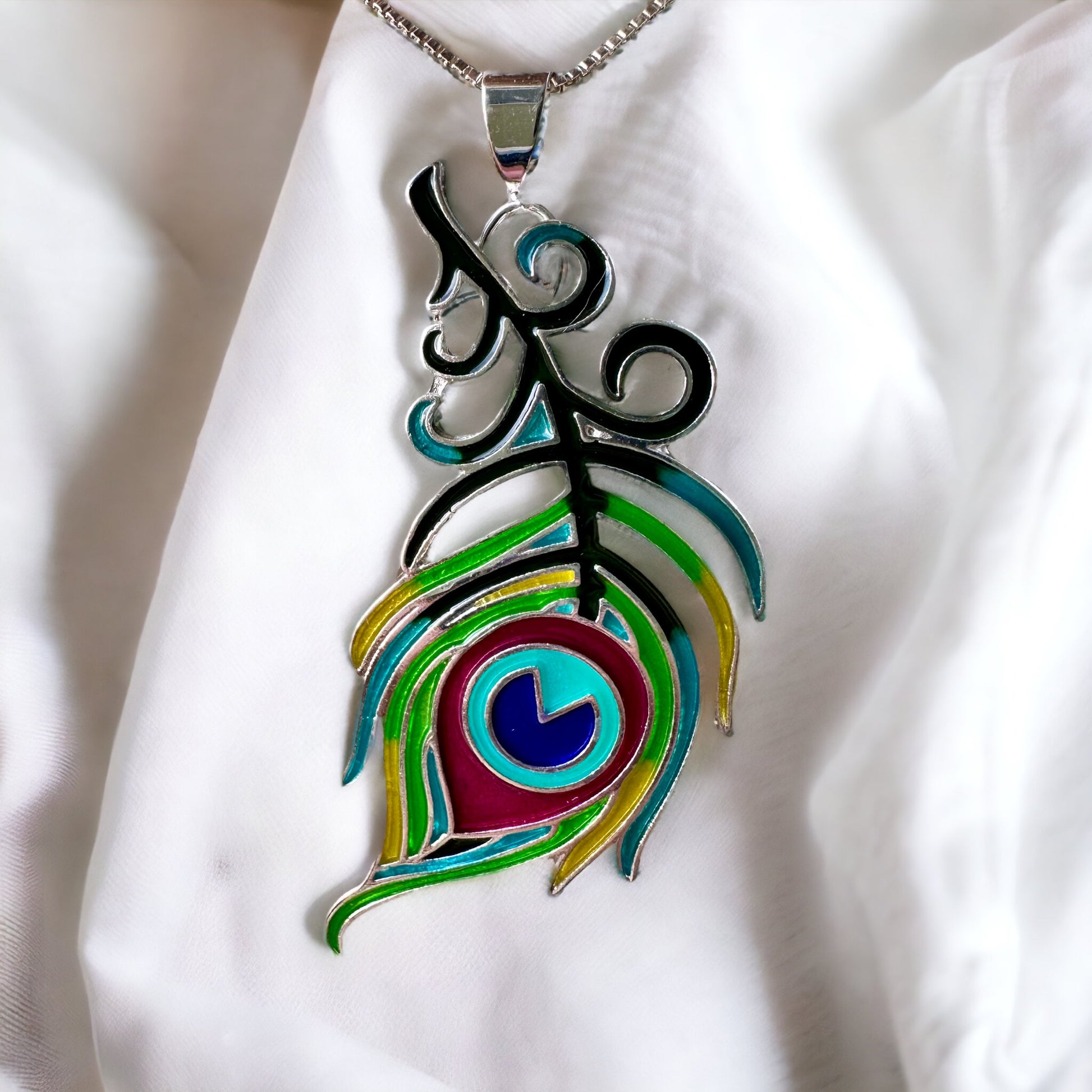 Peacock Feather Earrings - Pin - Pendant