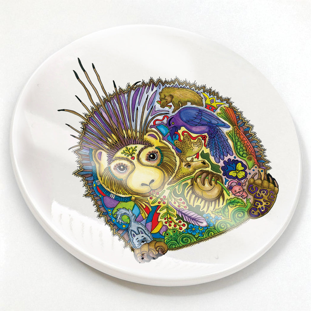 Porcupine Glazed Ceramic Coaster