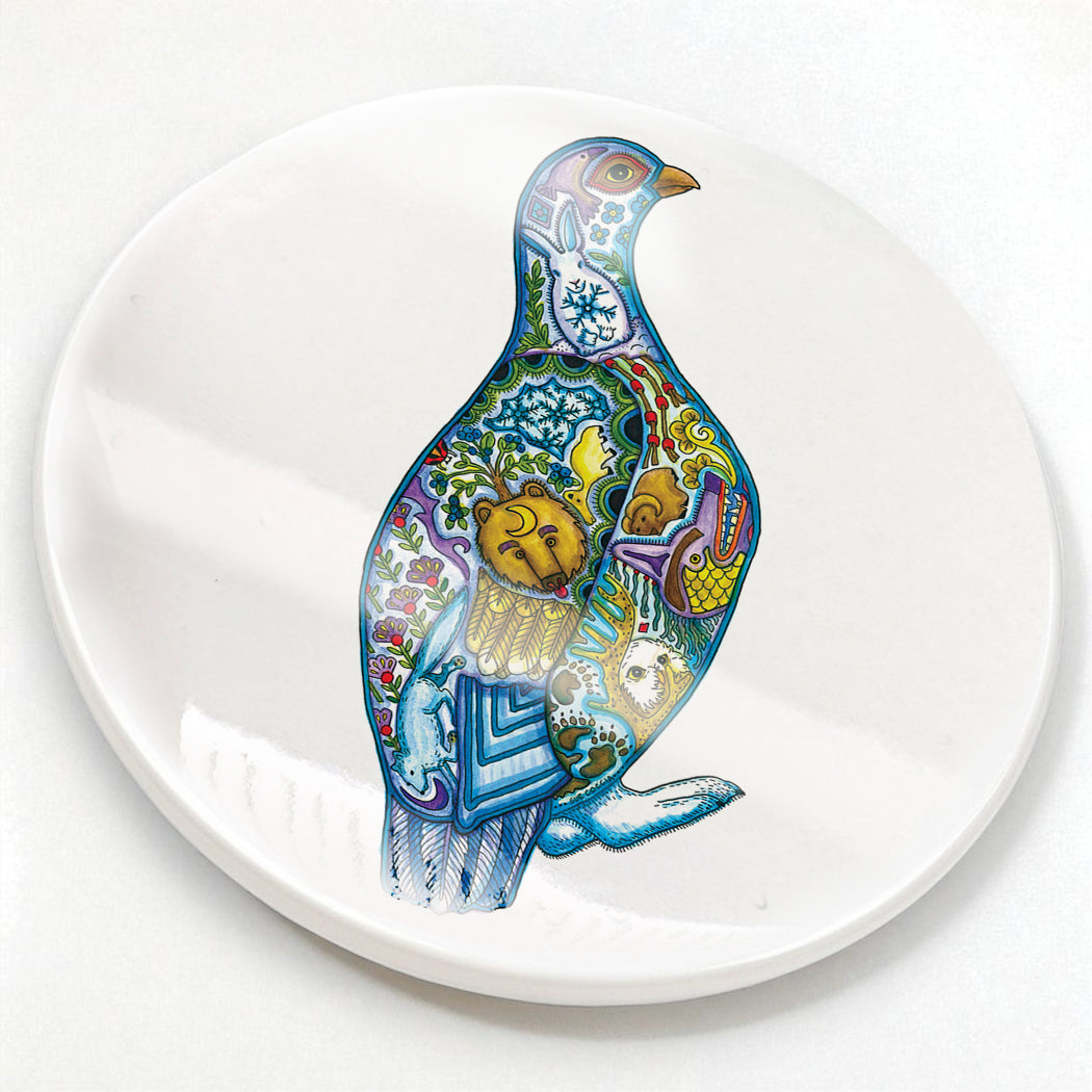 Ptarmigan Glazed Ceramic Coaster