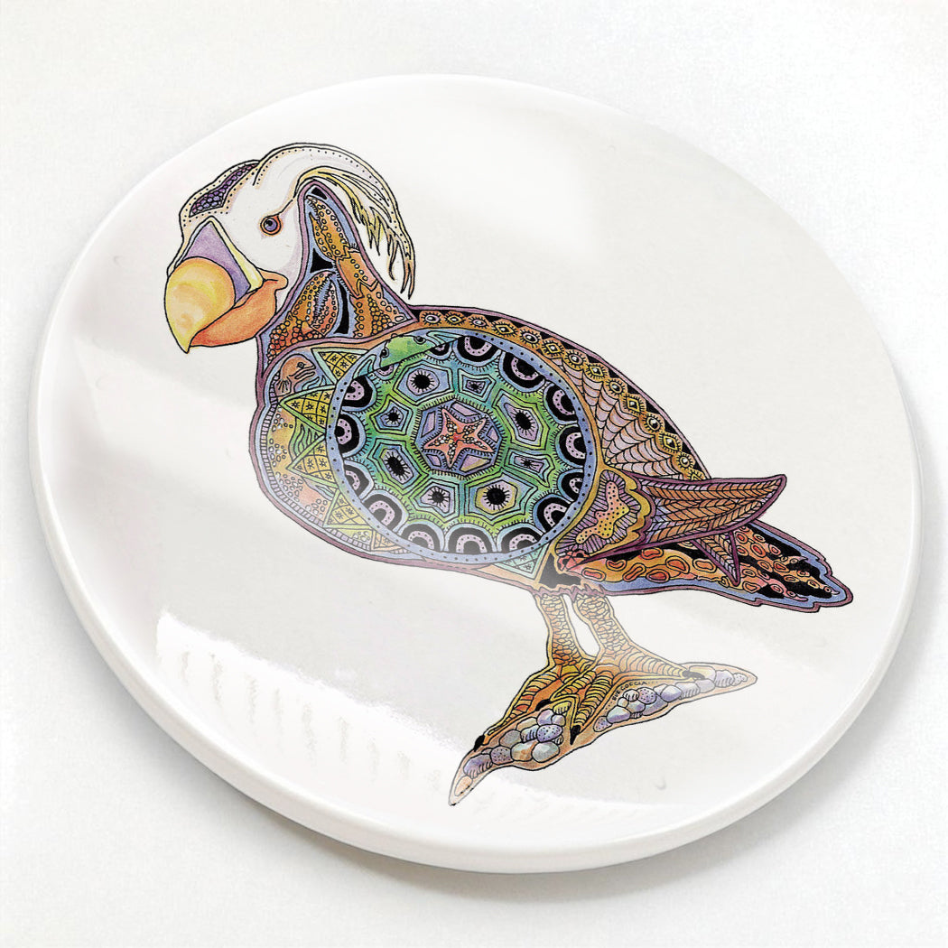 Puffin Glazed Ceramic Coaster