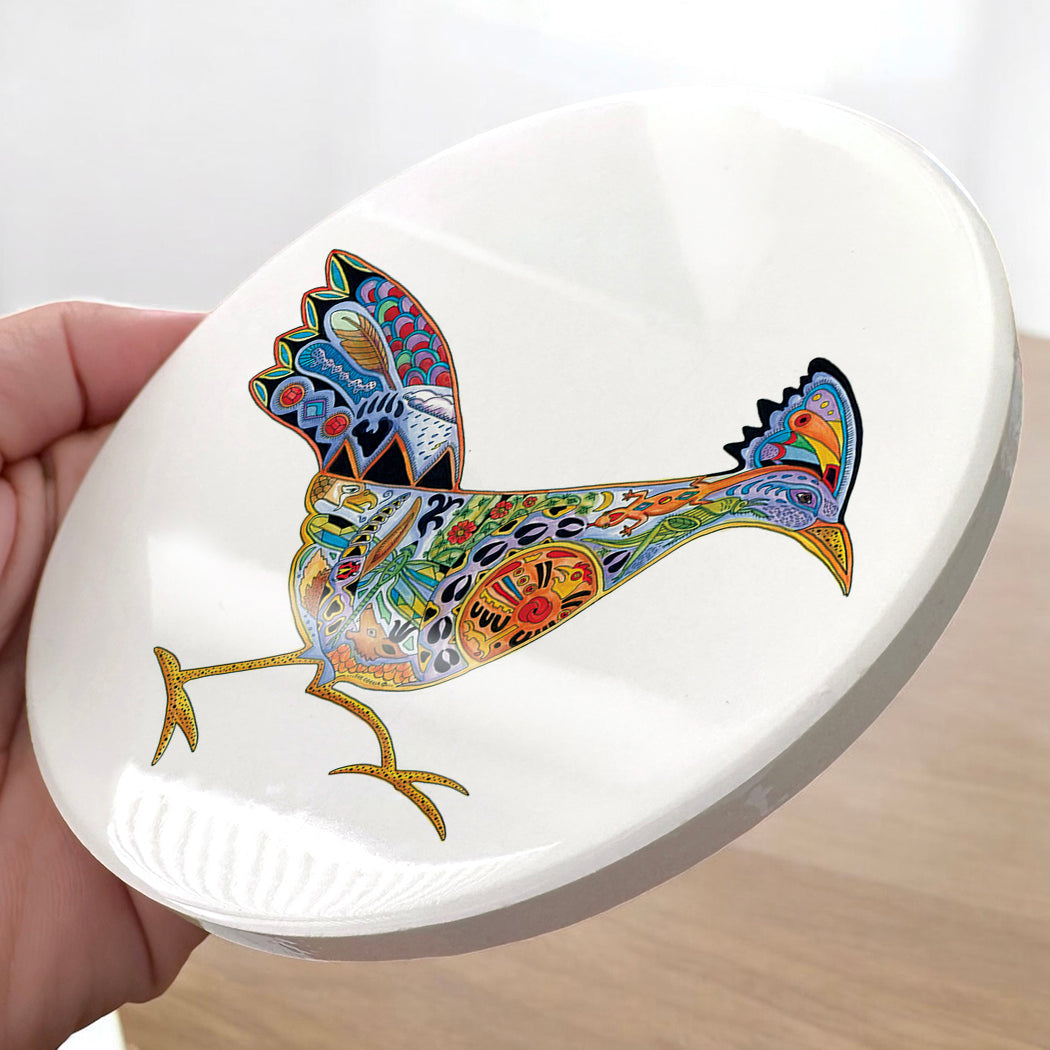 Roadrunner Glazed Ceramic Coaster
