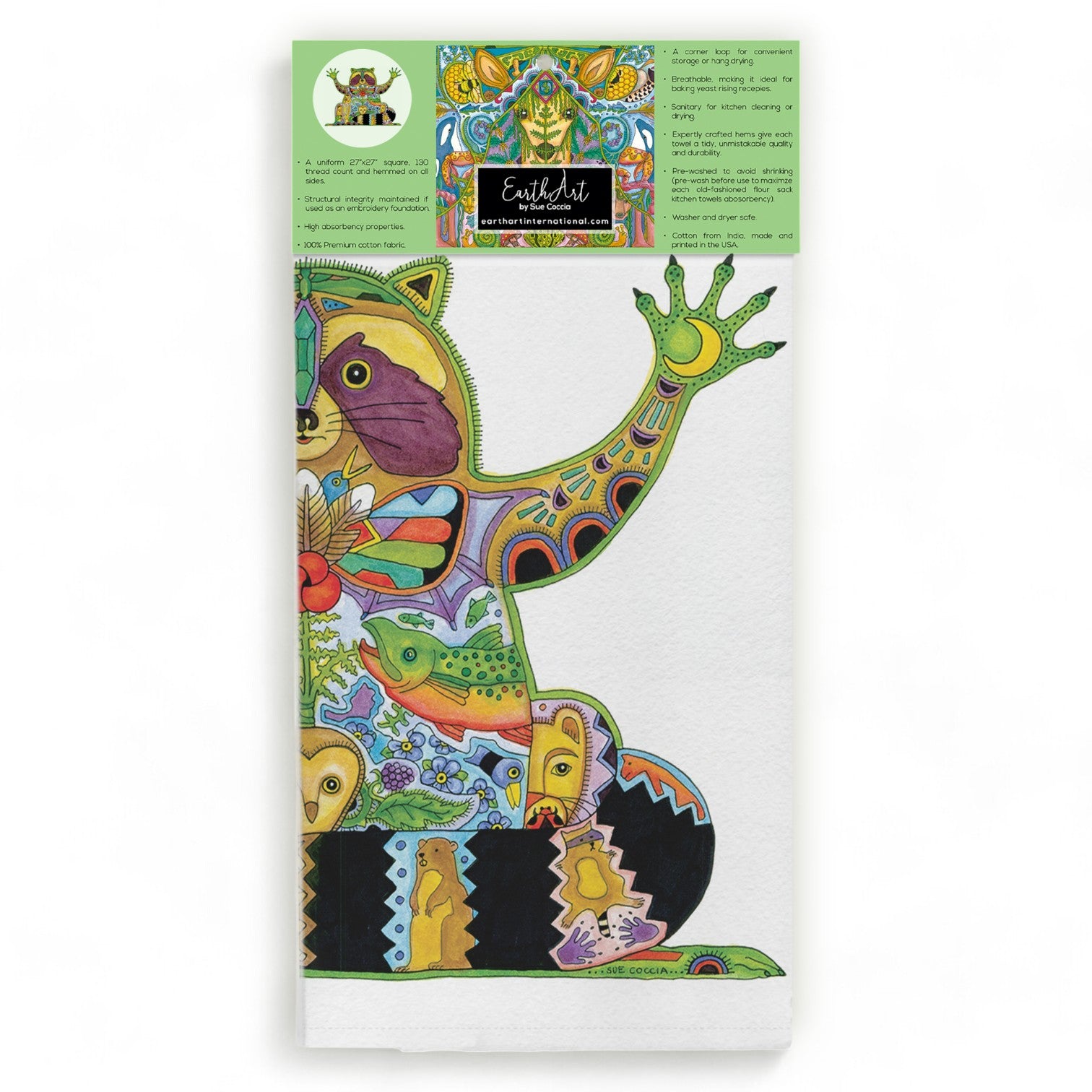 Raccoon Flour Sack Towel