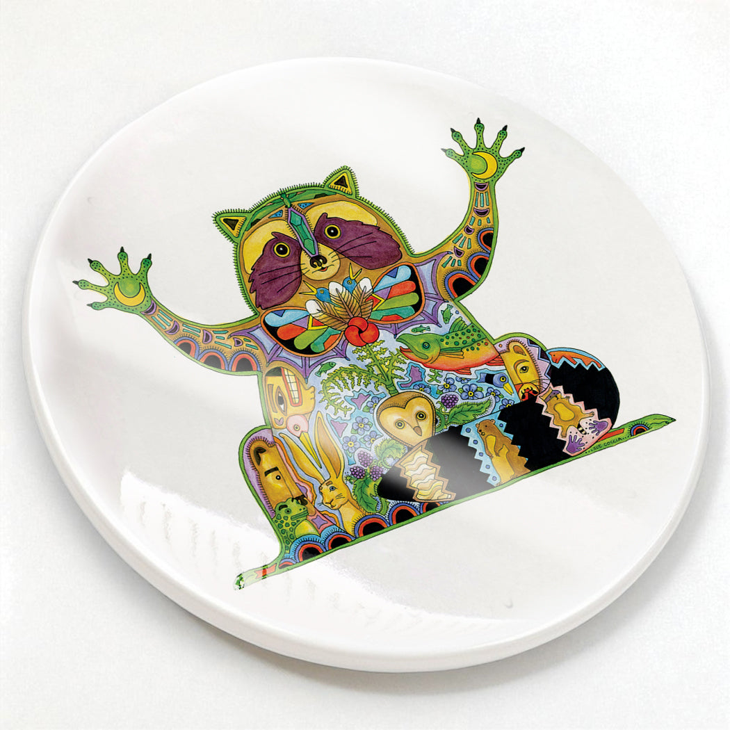 Racoon Glazed Ceramic Coaster