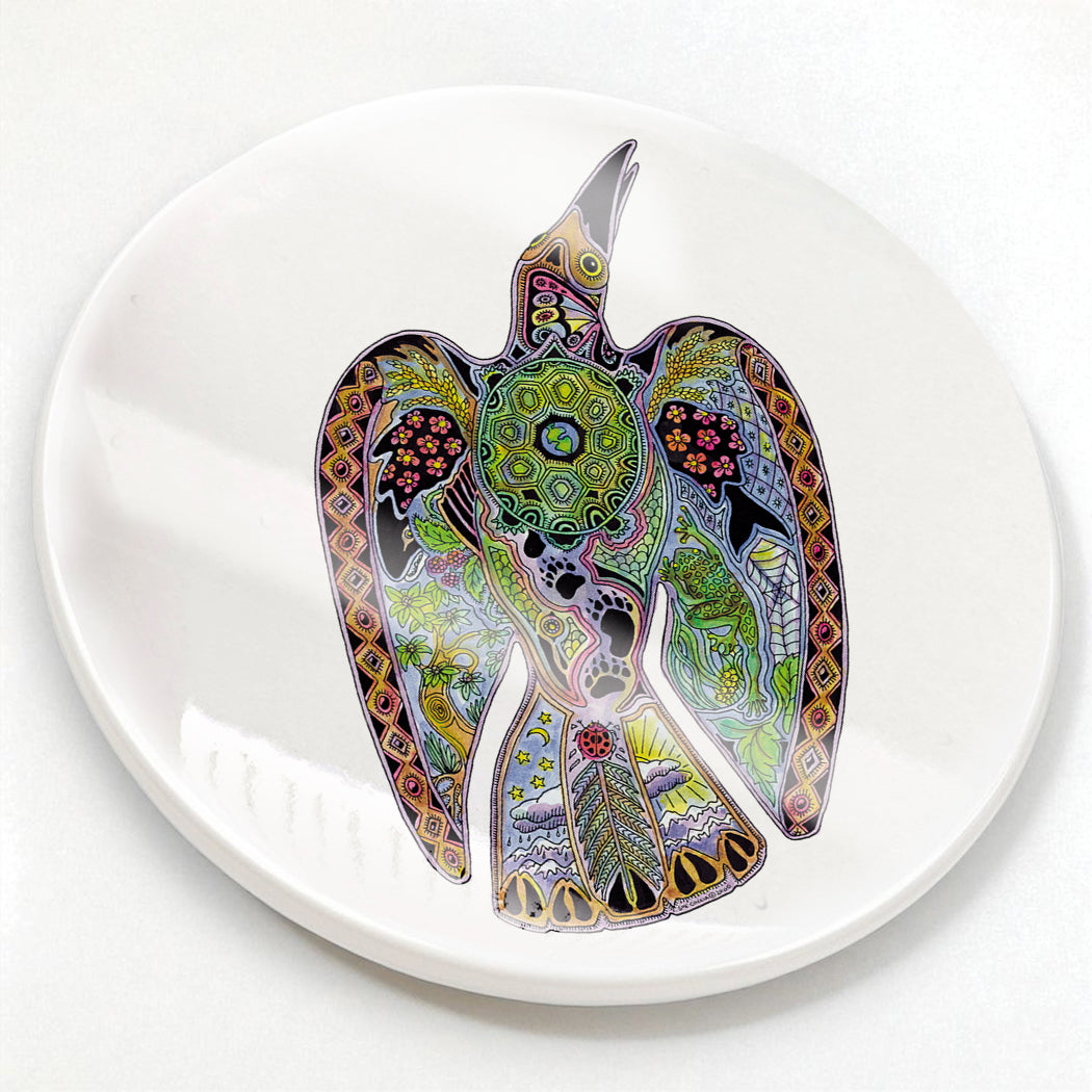 Raven Glazed Ceramic Coaster