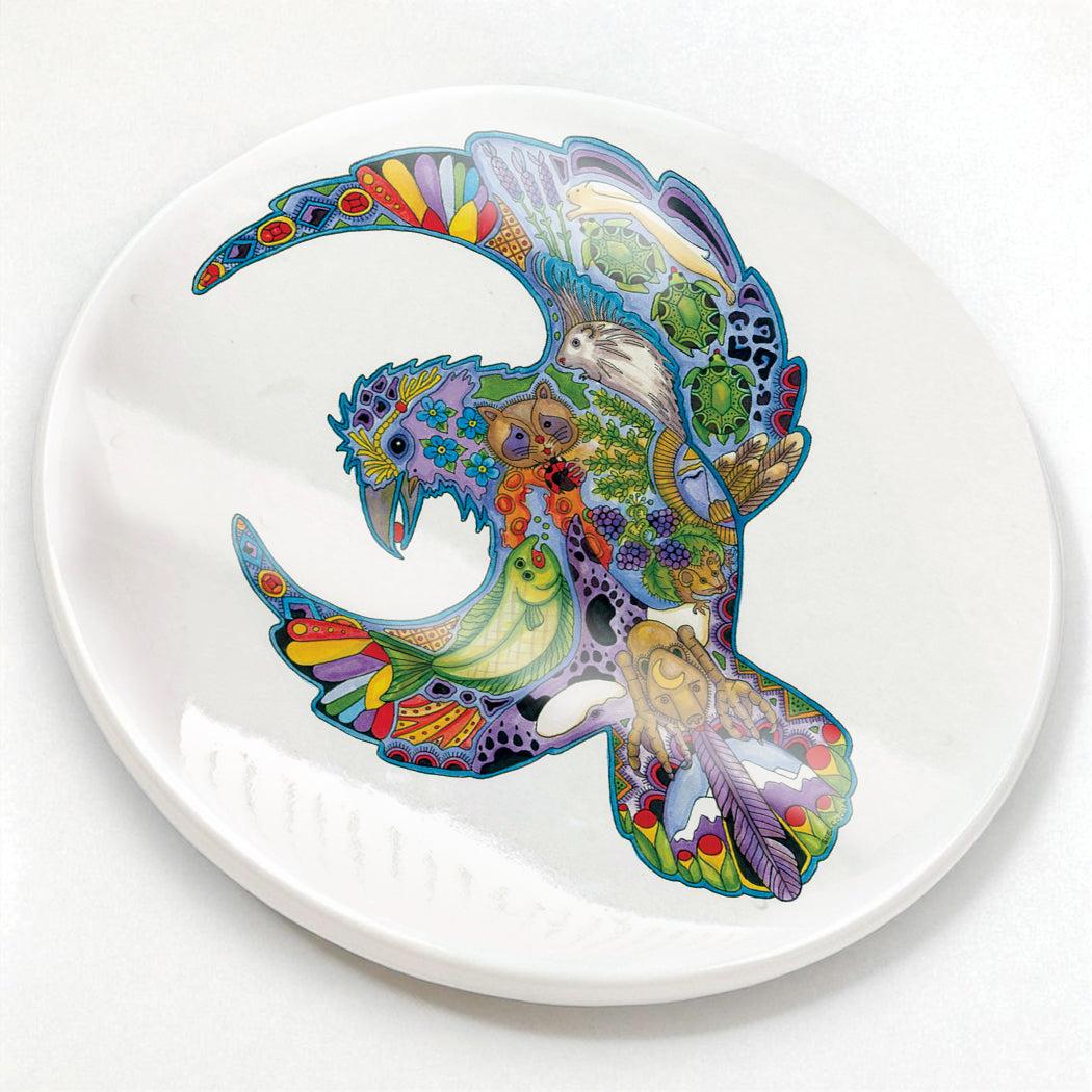 Raven 2 Glazed Ceramic Coaster