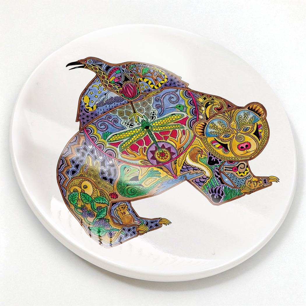 Ravenbear Glazed Ceramic Coaster