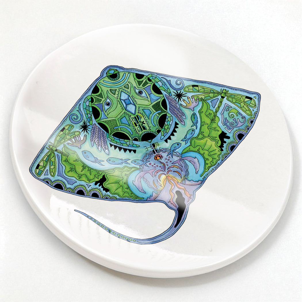 Ray Glazed Ceramic Coaster