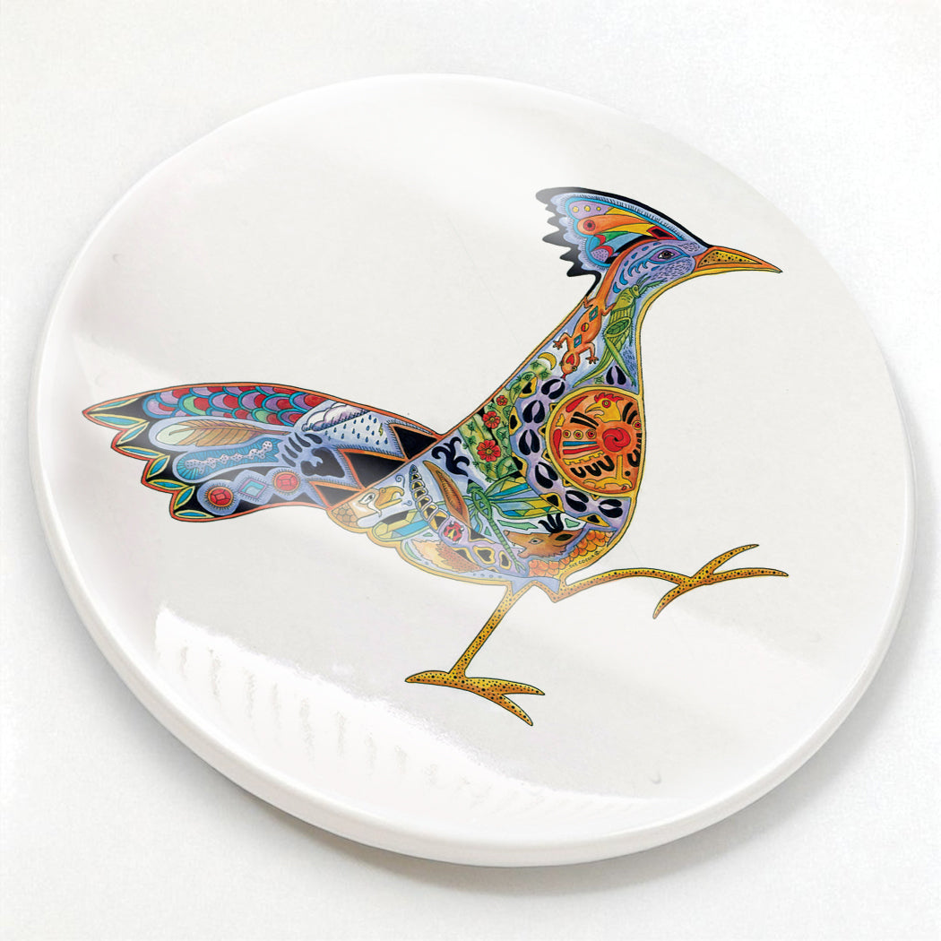 Roadrunner Glazed Ceramic Coaster