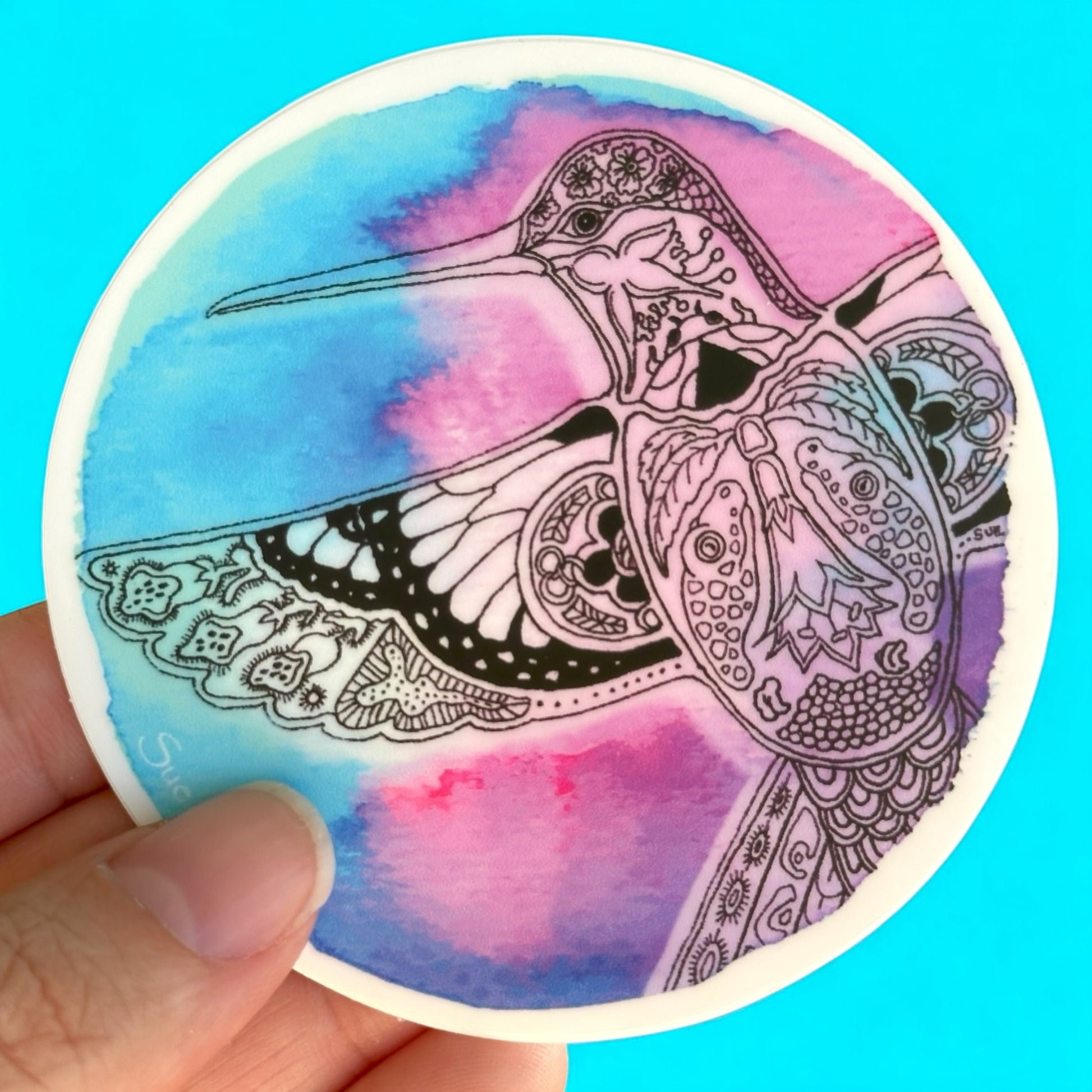 Round Hummingbird Sticker