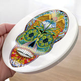 Sugar Skull Glazed Ceramic Coaster