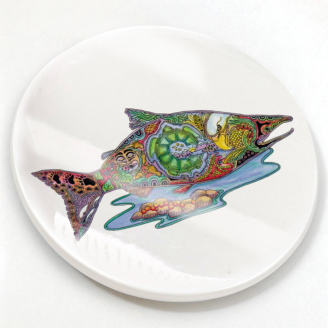 Salmon Glazed Ceramic Coaster