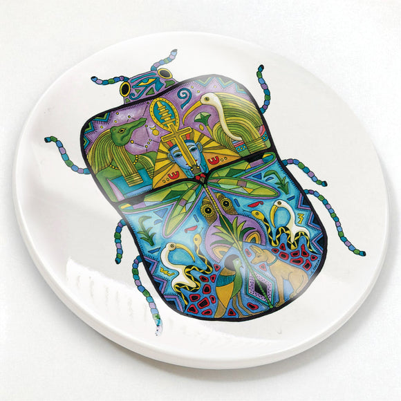 Scarab Glazed Ceramic Coaster
