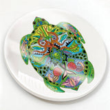 Sea turtle Glazed Ceramic Coaster